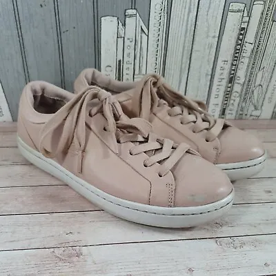 Lacoste Trainers Pink /Nude Lace Up  Size 4 Shoes Designer • £8.95