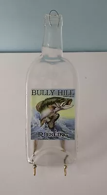 Bully Hill Riesling Flat Melted Glass Wine Bottle Cutting Board Cheese Tray • $10