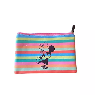 Minnie Mouse Striped Zip Top Pencil Case Bag • $4.99