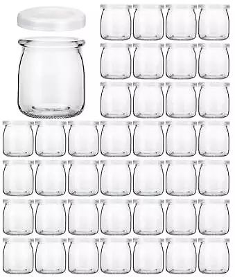 Glass Jars KAMOTA 40 PACK 6 Oz Yogurt Jars With PE Lids Glass Pudding Jars For • $46.24