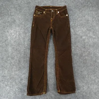True Religion Jeans Girls 10 Mid Rise Bootcut Brown Corduroy • $23.11