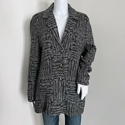 Vintage St. John Collection Marie Gray Women's Sweater Jacket Size 8 Gray • $93.99