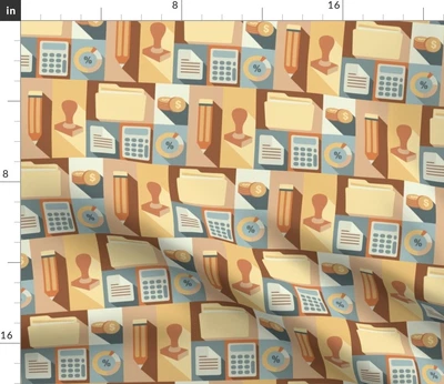 $12 • Buy Pencil Career Money Calculator Job Accountant Spoonflower Fabric By The Yard