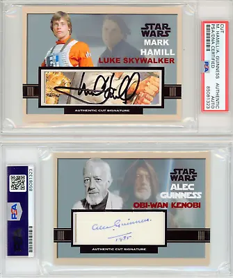 Mark Hamill & Alec Guinness ~ Star Wars Card Auto Signed Card 1/1 ~ PSA DNA • $1195