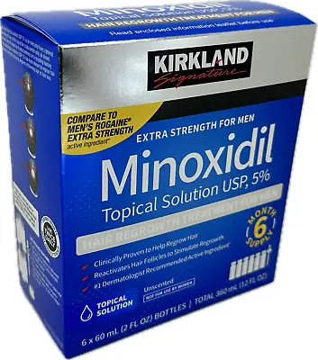 Kirkland Minoxidil 5% Extra Strength Men Hair Regrowth Solution 6 Month Supply  • $29.95