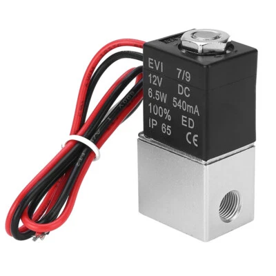 $13.98 • Buy DC 12V Electric Solenoid Air Valve 1/8  2-Way Pneumatic Aluminum Gas Liquid Wire