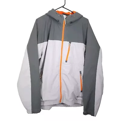 DOUBLE DIAMOND Men's Sz XL Gray Full Zip Fleece Lined Hooded Softshell Jacket • $29.99