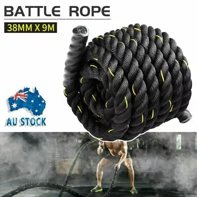 9M Heavy Duty Home Gym Battle Rope Battling Strength Training Exercise Fitness • $50.45