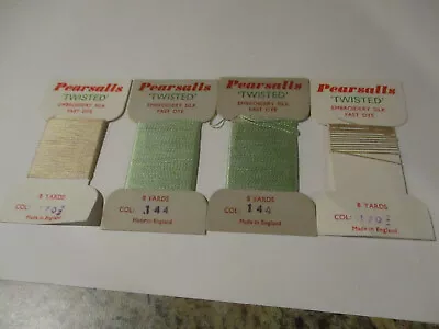 Pearsalls Twisted Embroidery Silk Thread Vintage Lot Of 4cards Variety Of Colors • $9.99