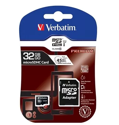 Verbatim 32GB MicroSD SDHC SDXC Class10 UHS-I Memory Card 45MB/s Read 10MB/s • $37.95