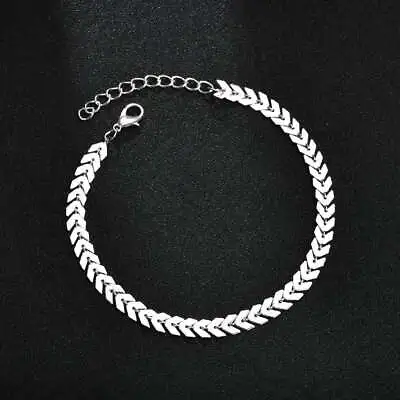 UK Women Ankle Bracelet 925 Plated Silver Anklet Foot Chain Boho Beach Fashion • £2.99