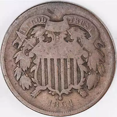 1864 Large Motto Two Cent Piece AG About Good 2c Coin SKU:I12416 • $14.99