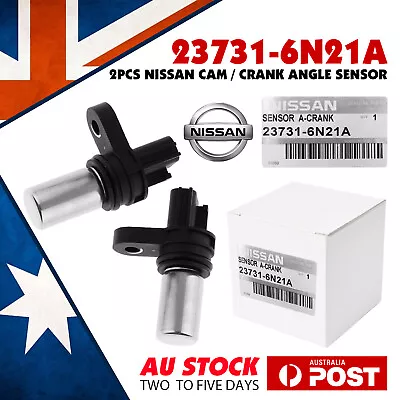 2X Cam / Crank Angle Sensor Fits NISSAN X-TRAIL T30 QR25DE 2.5L XTRAIL 02-06 • $61.28