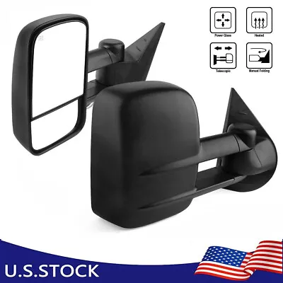 Tow Mirror Power Heated Pair For 2007-2013 Chevy Silverado GMC Sierra • $99.99