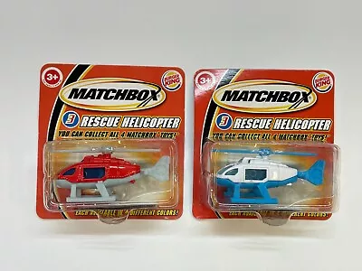 2004 Matchbox Rescue Helicopter Burger King Exclusive Lot Of 2 • $8.99