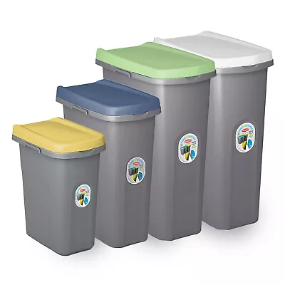 HOME CENTRE Lift Top Plastic Kitchen Waste Bin 15-25-40L Slim Paper Recycling • £16.96