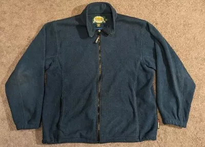 Men's Cabela's Polartec Blue Full Zip Fleece Jacket Size Large • $17.99