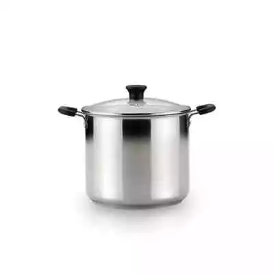 T-fal 12qt Stock Pot With Lid Stainless Steel CookwareFast Free Shipping-US • $44