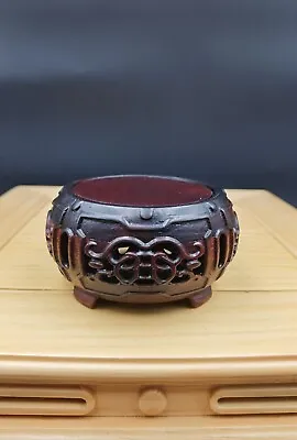 $35.99 • Buy S Chinese Red Suanzhi Wood Rosewood Carved Nice Drum Style Stand Display 60789