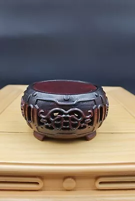 $35.99 • Buy S Chinese Red Suanzhi Wood Rosewood Carved Nice Drum Style Stand Display 60789
