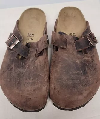 Birkenstock Boston  Leather Clogs/mules In Habana Brown EU 41 • $99