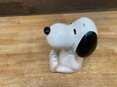 Vintage Peanuts Snoopy Sitting Bank W/ Stopper 1958 / 1966 Japan • $10