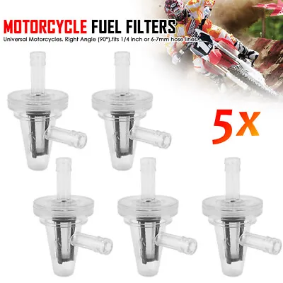 Clear Inline Fuel Filter 90 Degree Right Angle For Motorcycle 1/4  5/16  6mm 7mm • $11.96