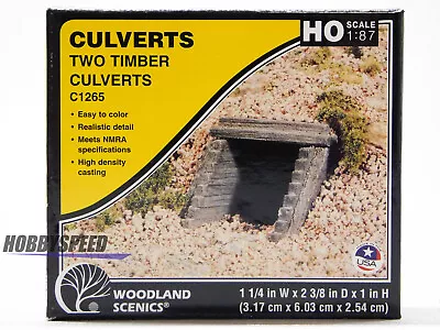 WOODLAND SCENICS HO SCALE TIMBER CULVERTS 2 PIECES Scenery Wood WDS1265 NEW • $9.84