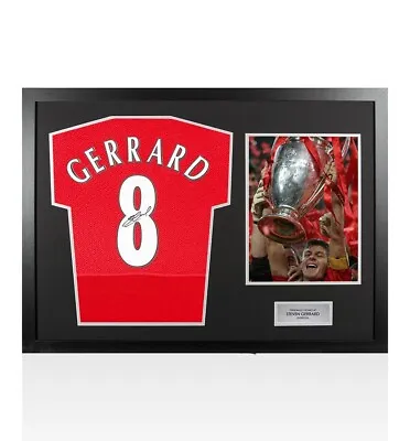 £364.99 • Buy Framed Steven Gerrard Signed Liverpool Shirt - Istanbul 2005 Champions League Fi