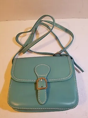 Vera Pelle Turquoise Cross Body Leather Purse Excellent Quality Rare Used • $40