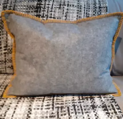 Charcoal Grey/Ochre Cushion 12 X 16  & Filler Long Rectangle Shape Sofa Boudoir • £17.99