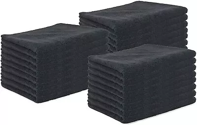 24 Pack Of Microfiber Salon Towels - Bleach Safe - Black 16 X 27 - Stylist Towel • $45.99