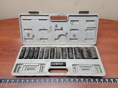 Cummins Pro Industrial Tools 1/2  Drive METRIC 14 Pc Deep 6 Pt Impact Socket Set • $39.99