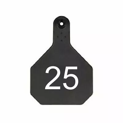 Y-Tex Large 4 Star Cattle Ear Tag Black Numbered 51-75 • $46.94