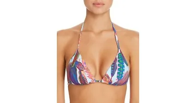 PilyQ 262893 Women Vida Triangle Bikini Top Swimwear Purple Size Medium • $50.15