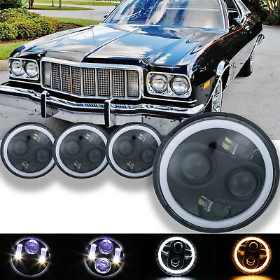 4x 5.75  Halo DRL/Turn Signal LED Projector H4 Headlights Assembly Conversion • $126.90