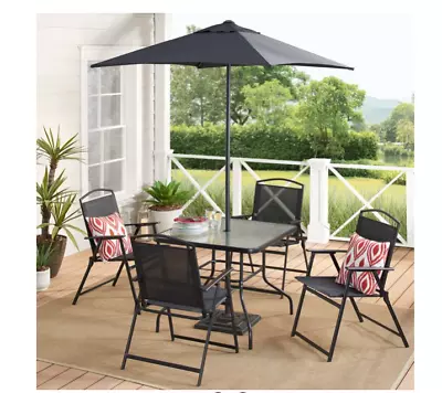 Albany Lane Durable 6-Piece Outdoor Patio Dining Set With Umbrella Black New • $136.67