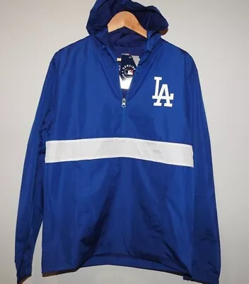 MLB Los Angeles Dodgers 1/4 Zip Baseball Windbreaker Jacket New Mens Sizes • $29.99