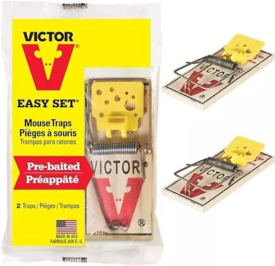 Victor Metal Pedal Mouse Trap Disposable Reusable Mouse Traps 4 PACK. • $7.99