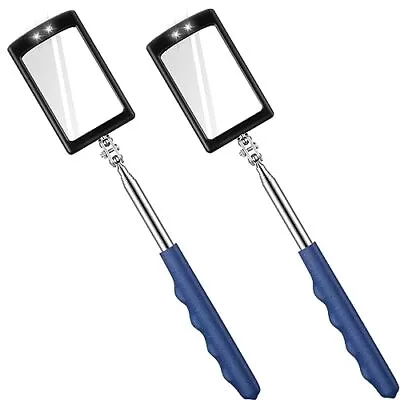2 Pack Telescoping Inspection Mirror Tool For Mechanics Inspectors Checking • $15.37