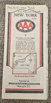 1930? AAA Official Road Map New York State  • $15.99