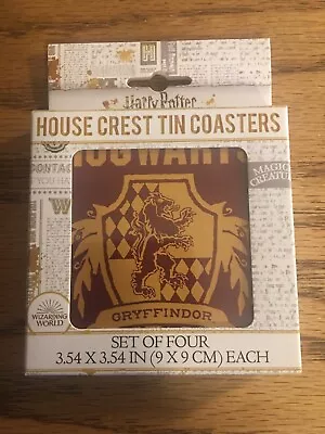 Harry Potter Gryffindor House Crest Tin Coaster Set Of 4 ~BRAND NEW~ • $3