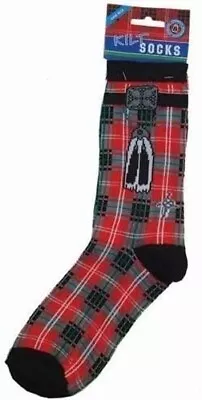 Scottish Tartan Kilt Socks One Size Red • £7.99