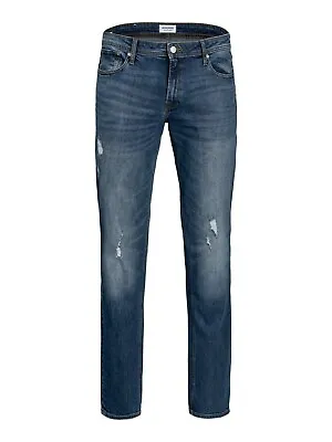 Jack And Jones Mens Super Stretch Skinny Slim Fit Jeans Distressed Pants 28-54 • £39.99