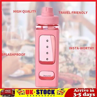 Water Bottle 23.6 Oz Large Capacity Bottle Straw & Lovely Sticker (Pink) • £8
