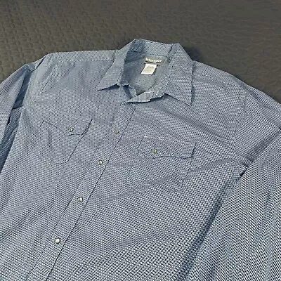 VTG Wrangler Wrancher Dress Shirt Pearl Snap Westren Rodeo Size: 2X T(Tall) • $17