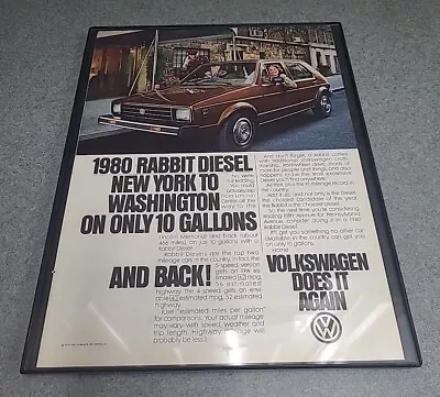 1989 Rabbit Diesel Volkswagen 1979 Print Ad Framed 8.5x11 Wall Art  • $19.99