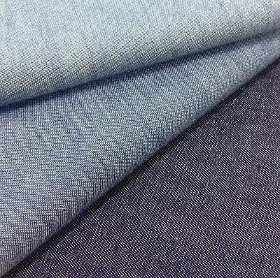 Denim 4oz Plain Washed Lightweight Fabric Light & Medium Blue Cotton Fabric • £1.50