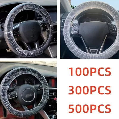 Universal Disposable Plastic Car Steering Wheel Cover Elastic Protective Covers • $25.99