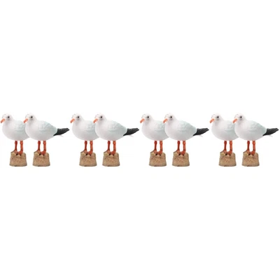 £24.43 • Buy 8 Pcs Red-billed Gull Model Plastic Wooden Carved Bird Decor Garden Decoration